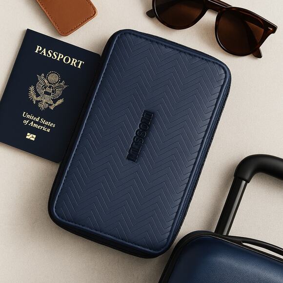 Missoni for Delta Airlines Exclusive Travel Case – Navy Chevron Zip Pouch 5x8 - Picture 1 of 6